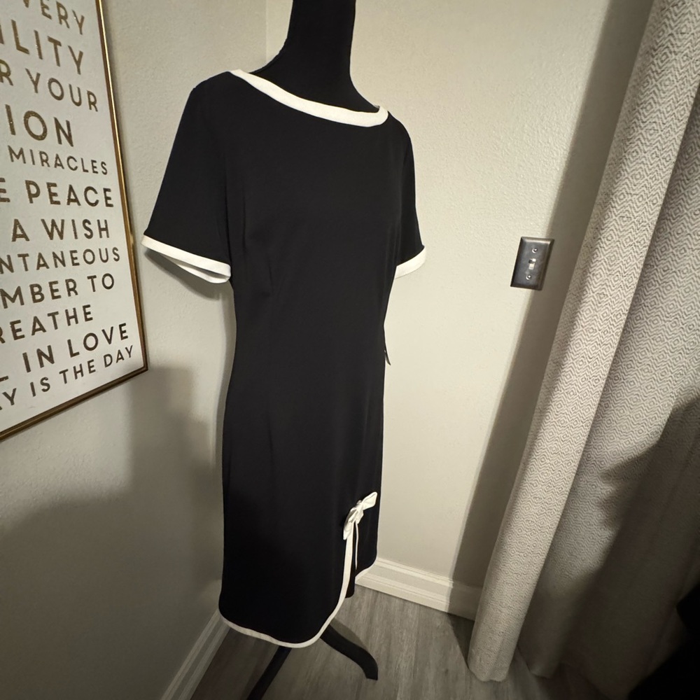 Chic Black and White Midi Dress
